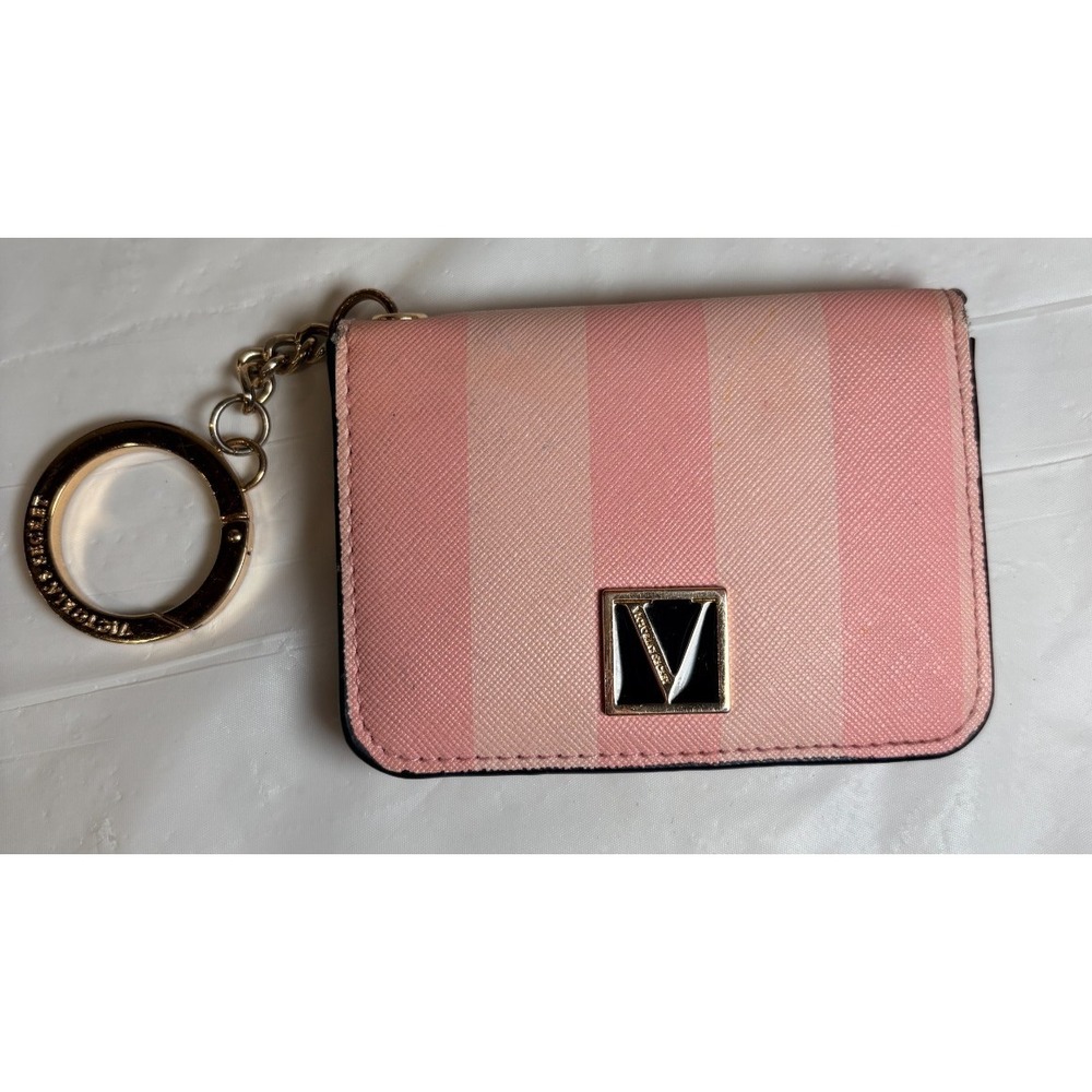 Victoria's Secret Credit Card Case Wallet Coin Purse Pouch w/ Keychain Pink